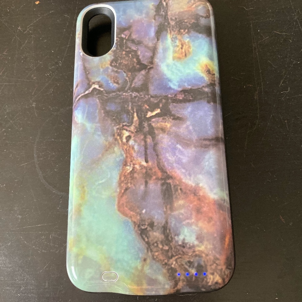 Luxy Lemon iPhone X/XS Battery case- Cracked Blue